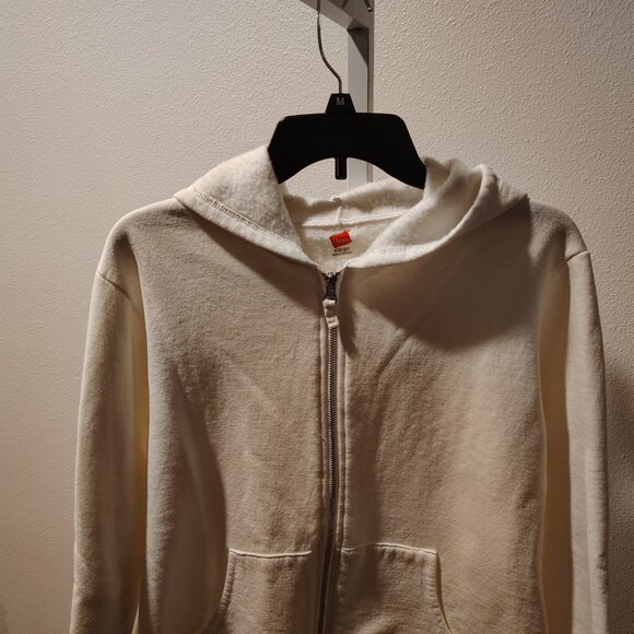 Hanes Women's White Hoodie Hooded Jacket Size XL Full Zipper in Front - Picture 3 of 11